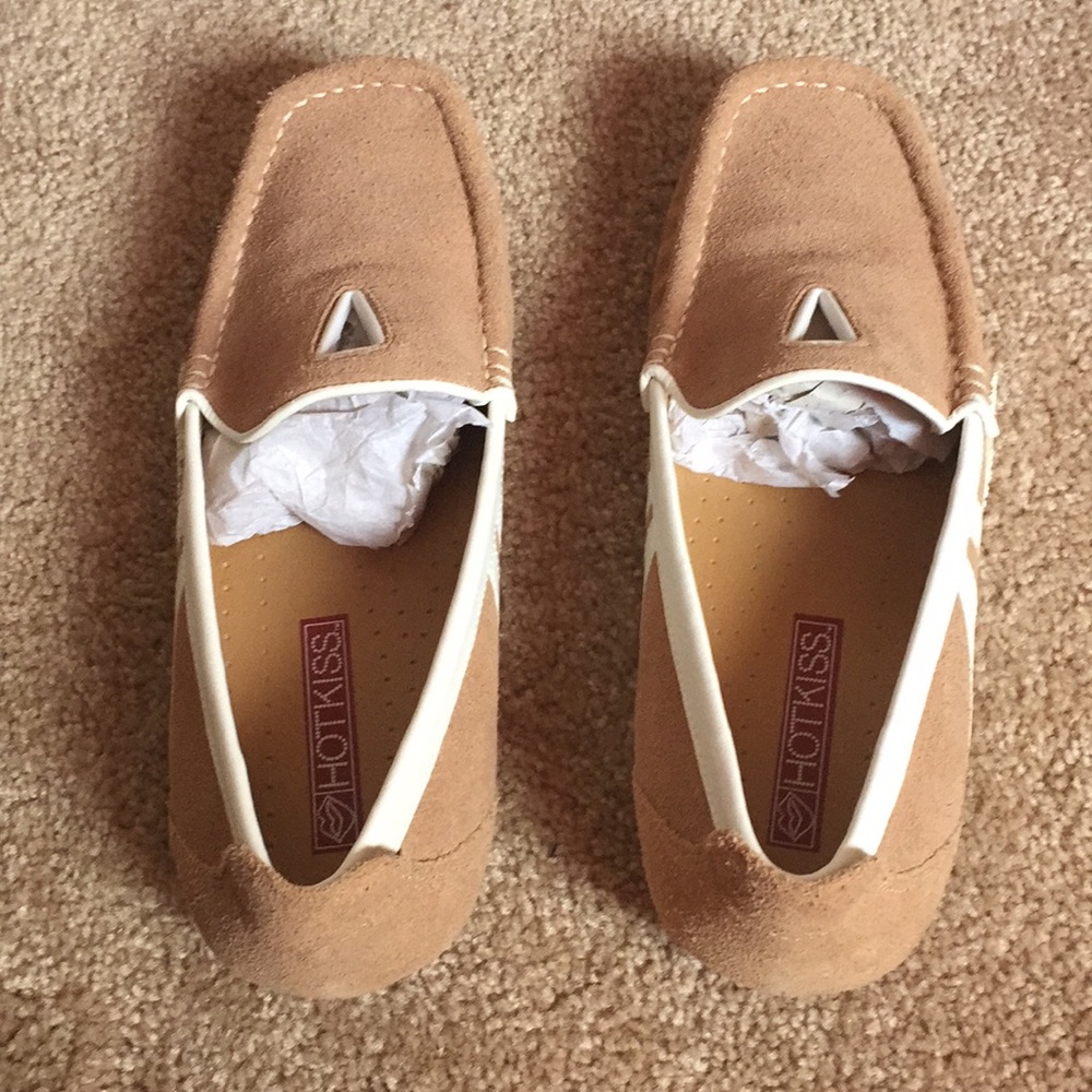 Hot Kiss Tan Suede Slipons